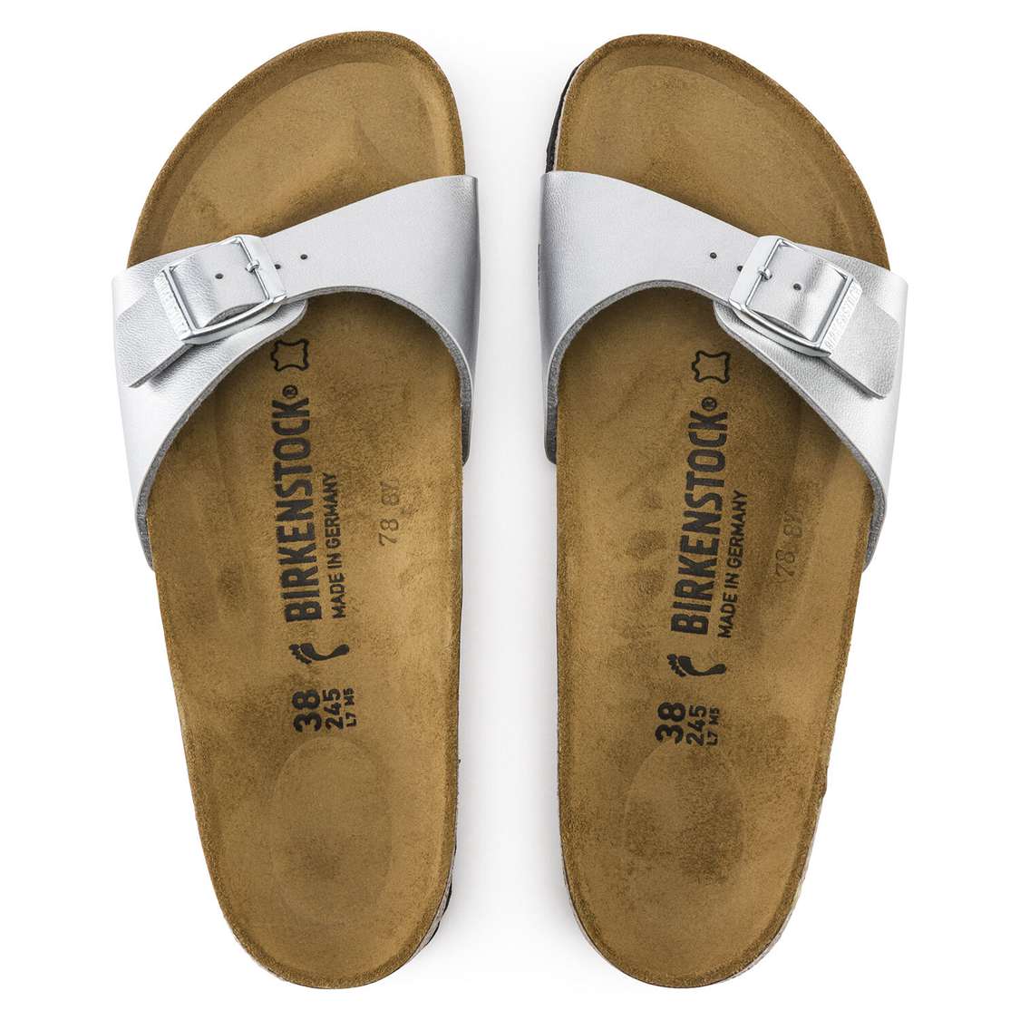 Birkenstock Madrid Birko-Flor One Strap Sandals Silver | Uj7fs8IJFM2