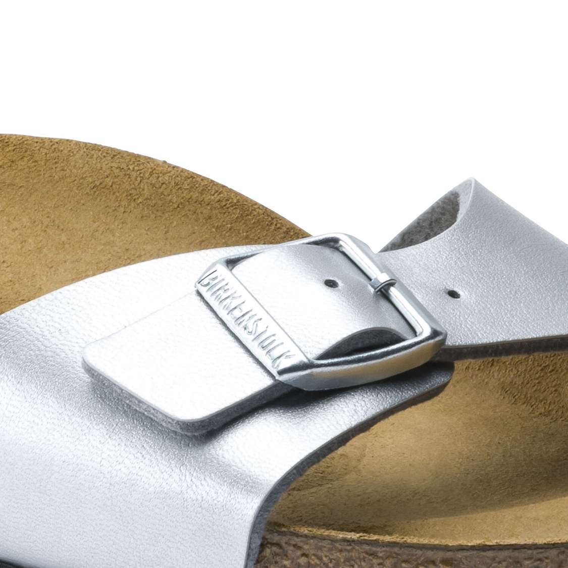 Birkenstock Madrid Birko-Flor One Strap Sandals Silver | Uj7fs8IJFM2