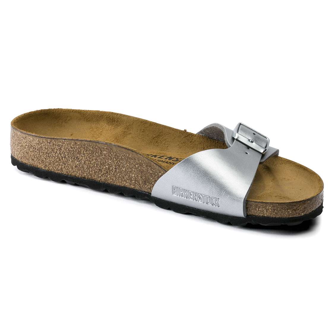 Birkenstock Madrid Birko-Flor One Strap Sandals Silver | Uj7fs8IJFM2