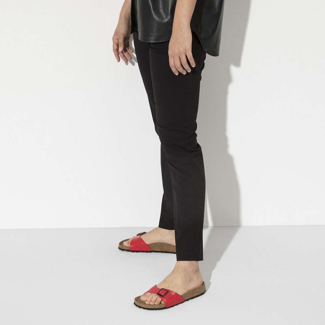 Birkenstock Madrid Birko-Flor Patent One Strap Sandals Pink | SmTmNLhibBt