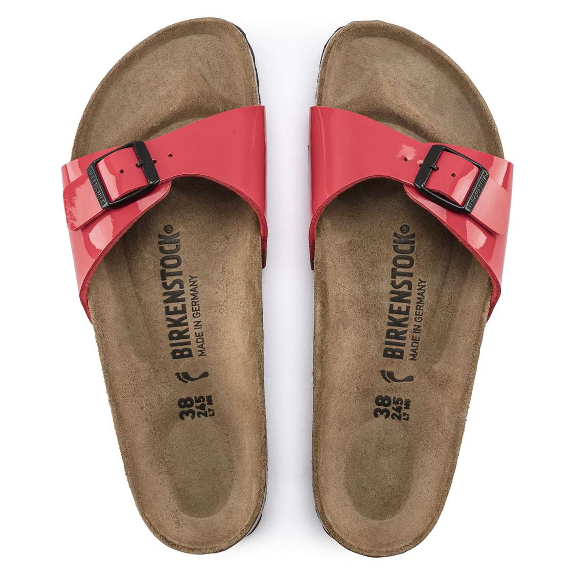 Birkenstock Madrid Birko-Flor Patent One Strap Sandals Pink | SmTmNLhibBt