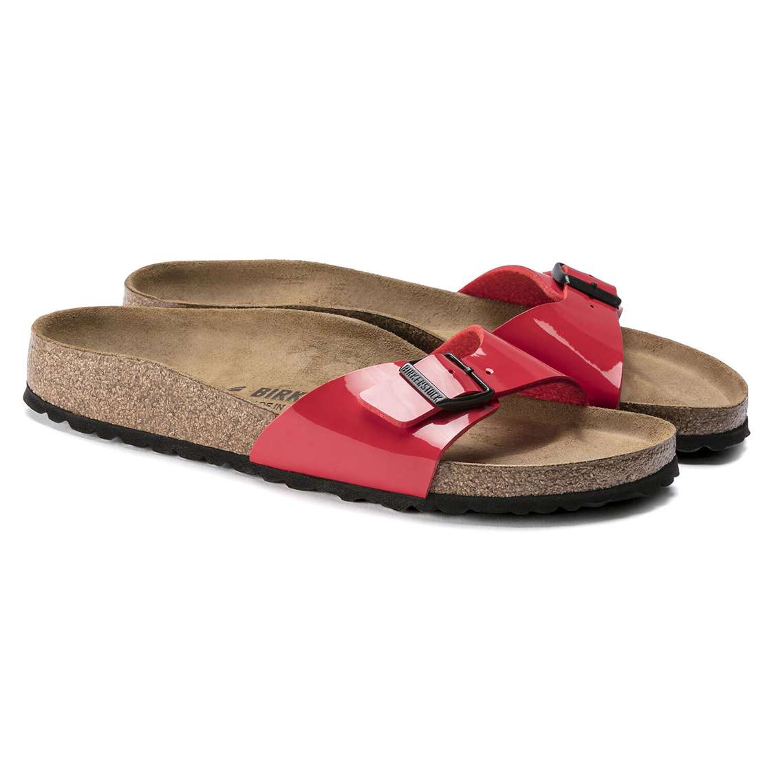 Birkenstock Madrid Birko-Flor Patent One Strap Sandals Pink | SmTmNLhibBt