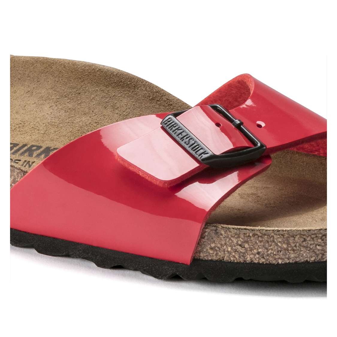 Birkenstock Madrid Birko-Flor Patent One Strap Sandals Pink | SmTmNLhibBt