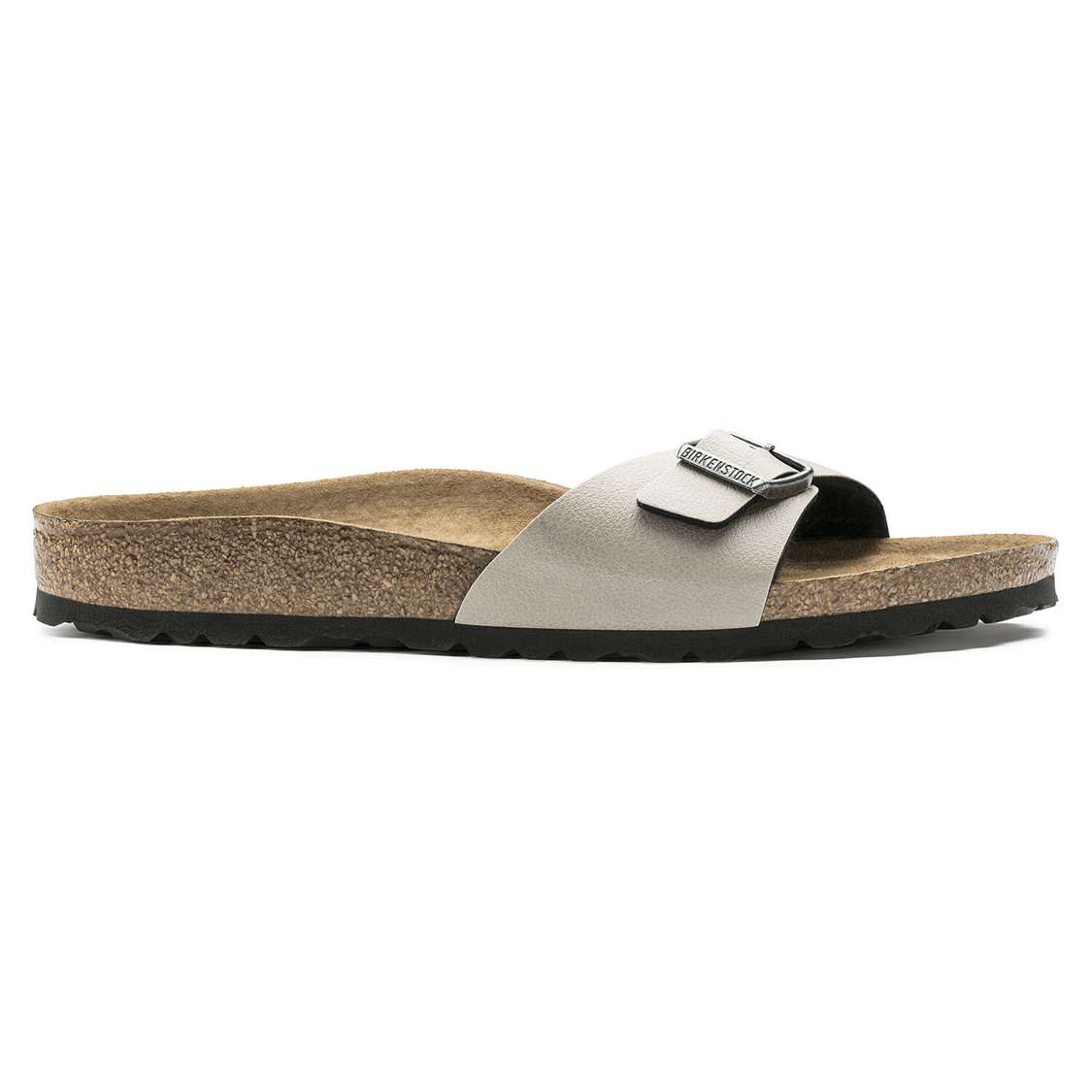 Birkenstock Madrid Vegan Birko-Flor One Strap Sandals Grey | eQAOYIkwVFH