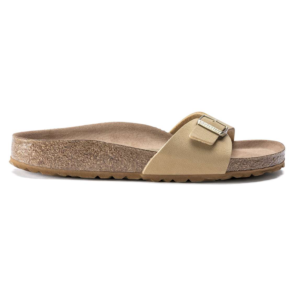 Birkenstock Madrid Vegan Birko-Flor One Strap Sandals Cream | pSy3XEJlTB1