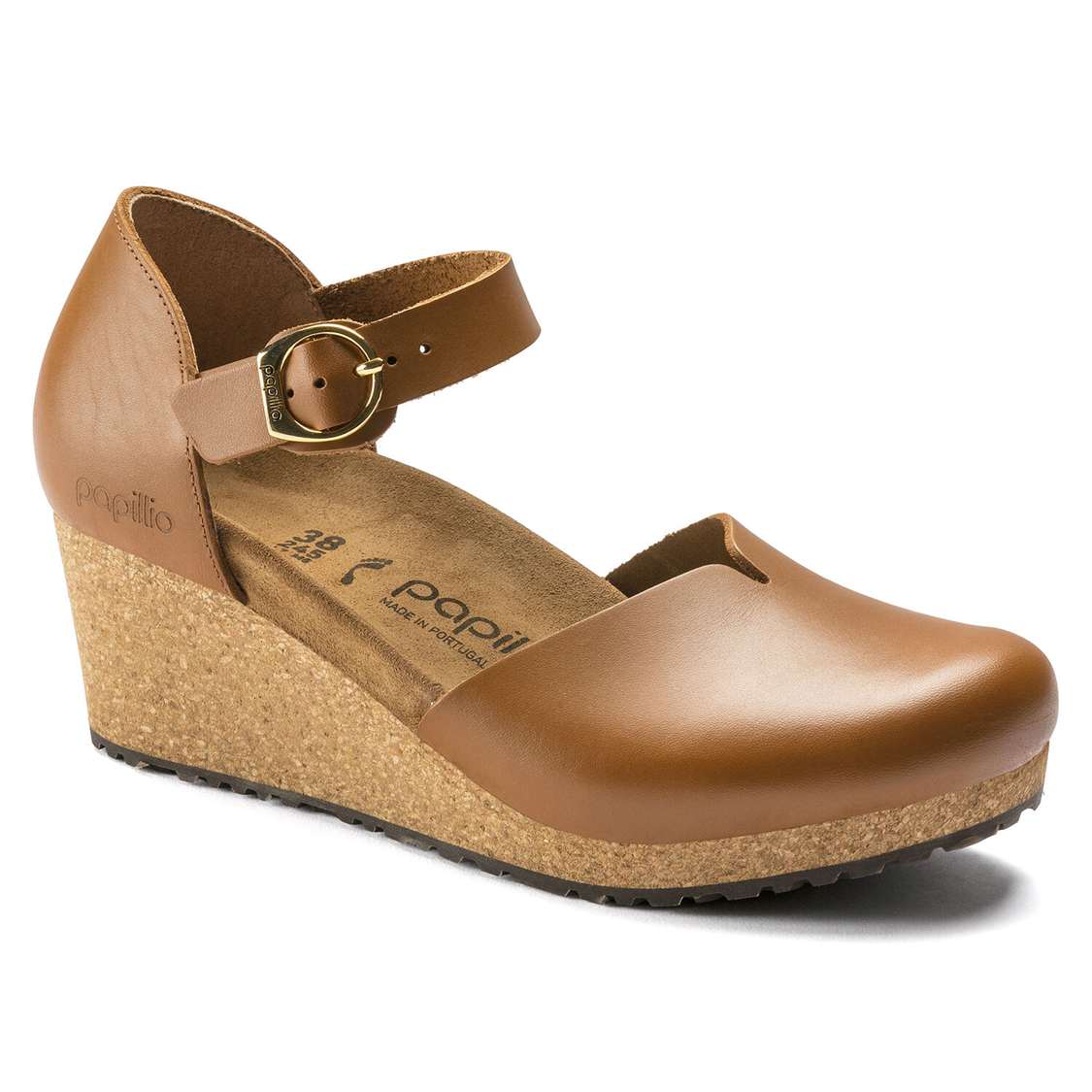 Birkenstock Mary Leather Wedges Sandals Brown | MN8frStftqa