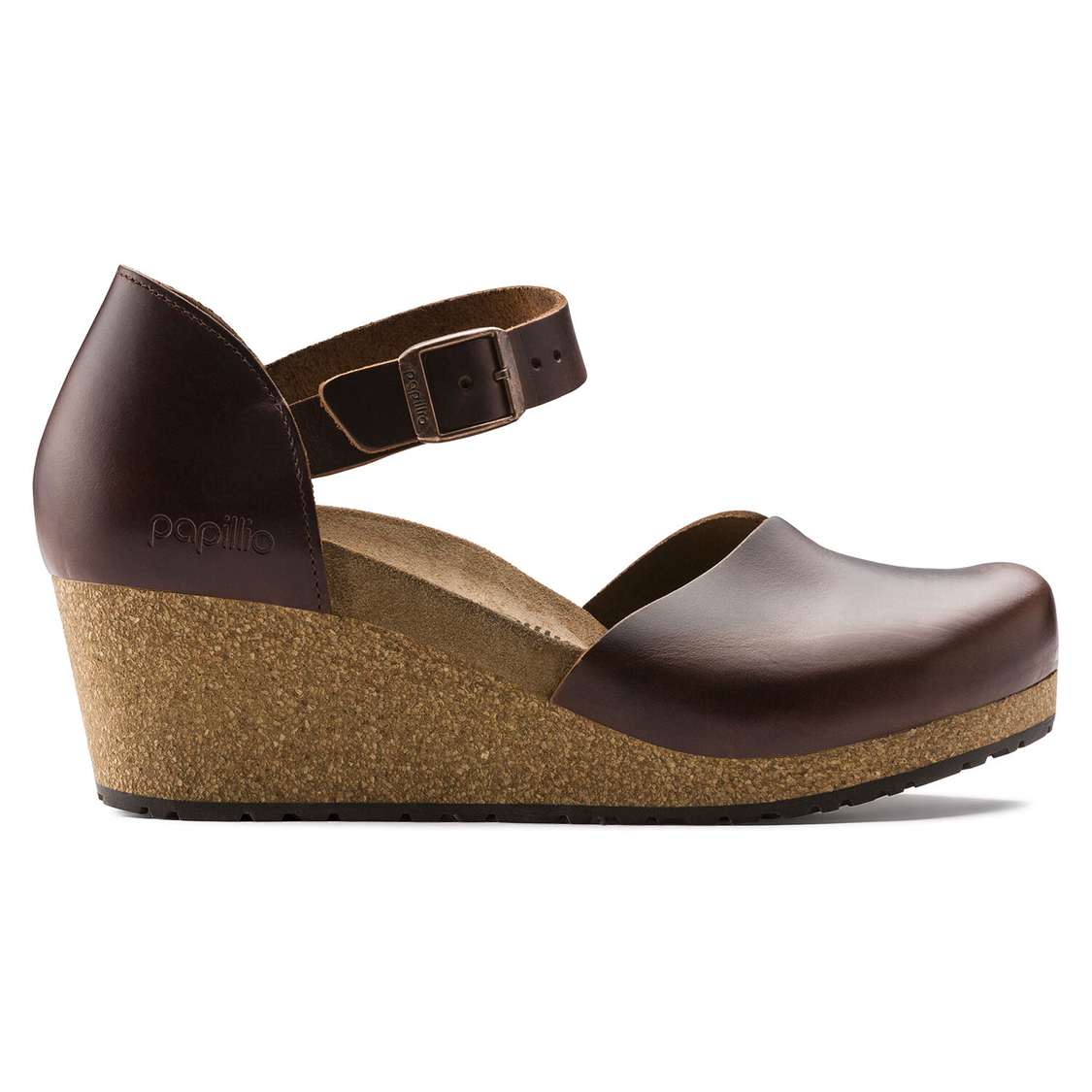 Birkenstock Mary Leather Wedges Sandals Brown | MUOAOVDcsNN