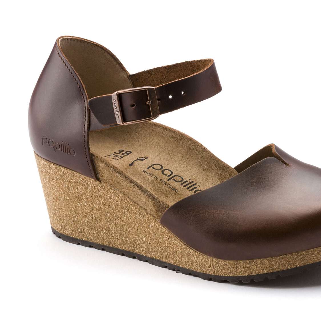 Birkenstock Mary Leather Wedges Sandals Brown | MUOAOVDcsNN