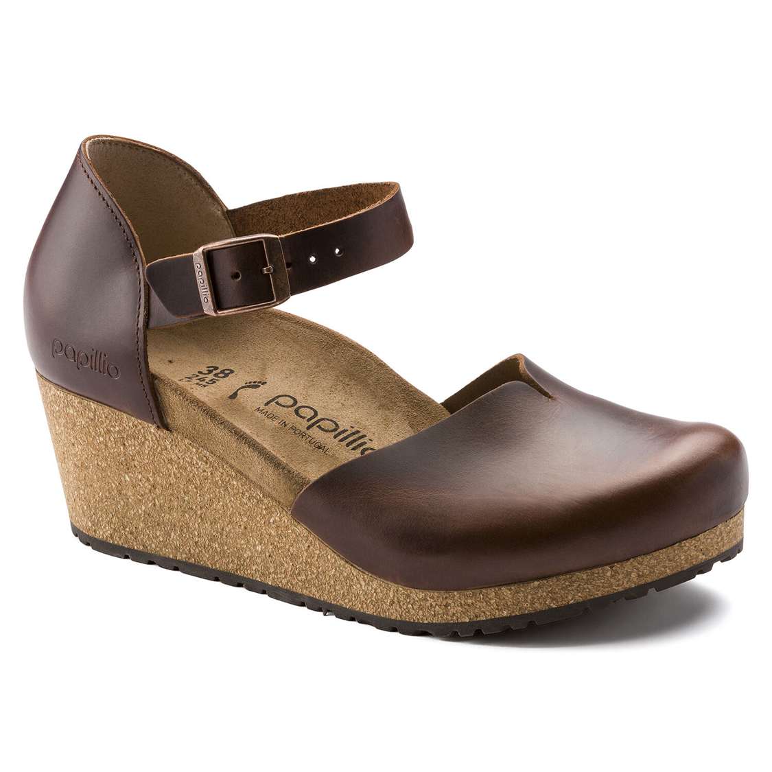 Birkenstock Mary Leather Wedges Sandals Brown | MUOAOVDcsNN