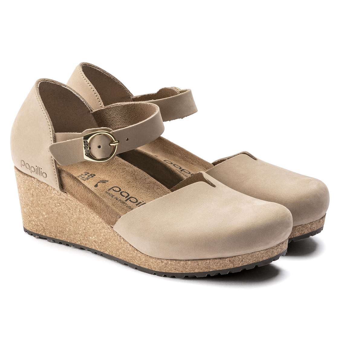 Birkenstock Mary Nubuck Leather Wedges Sandals Brown | vqx9ruUpLMT