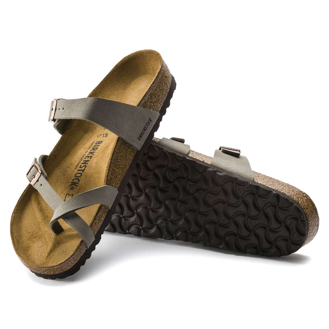 Birkenstock Mayari Birkibuc Multi Strap Sandals Grey | 3B62kuVZBeT