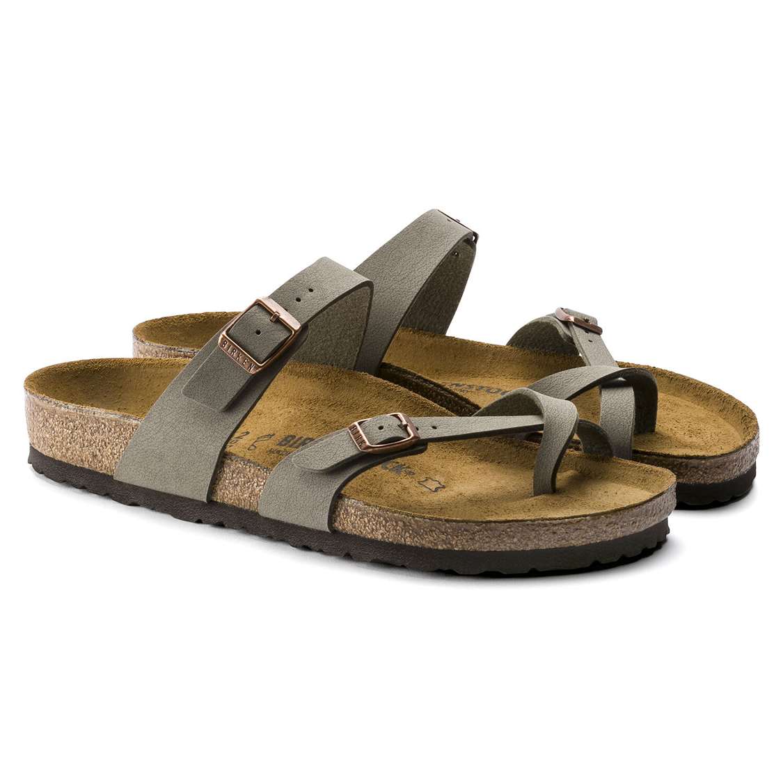 Birkenstock Mayari Birkibuc Multi Strap Sandals Grey | 3B62kuVZBeT