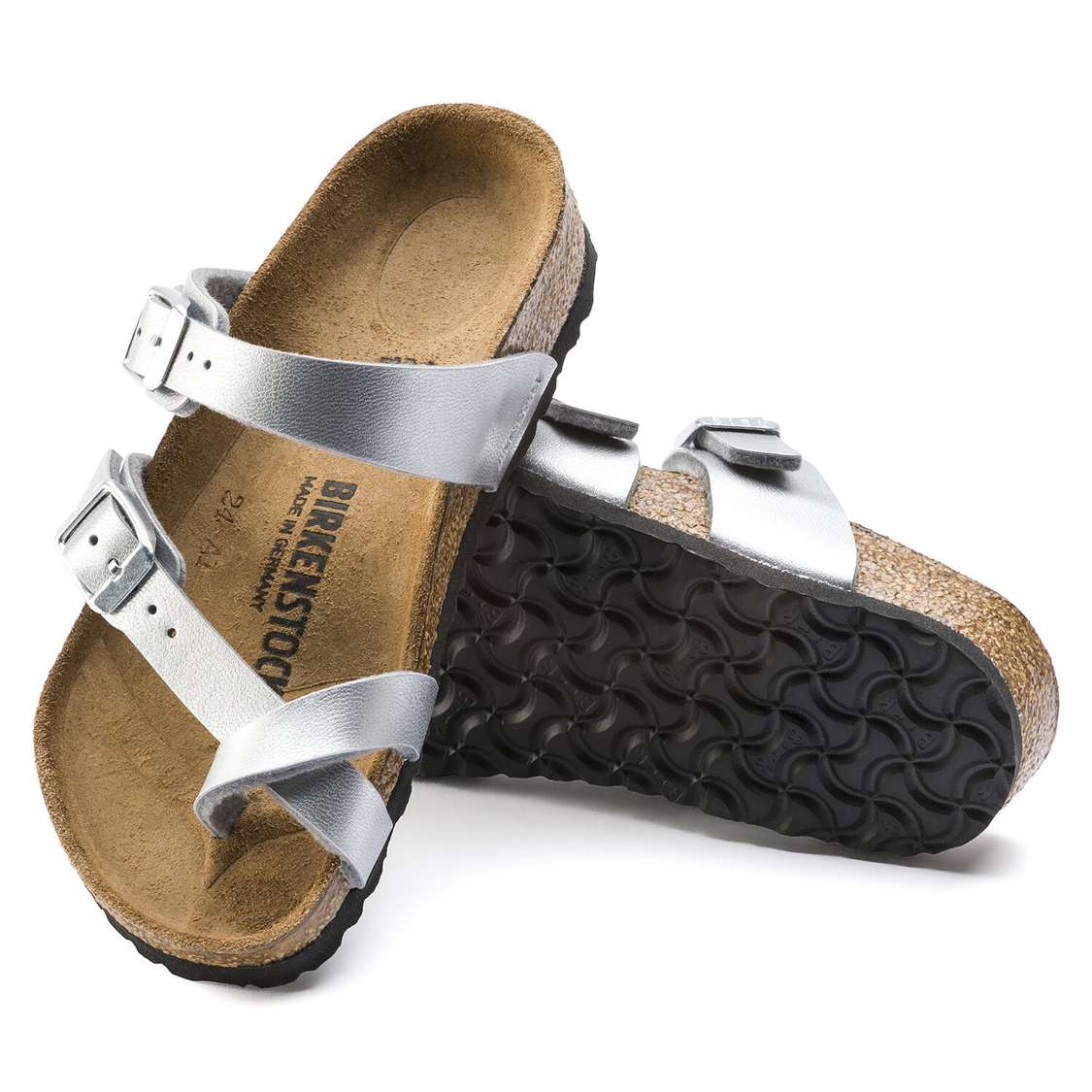 Birkenstock Mayari Birko-Flor Girls Sandals Silver | ihrfvb1E7rp