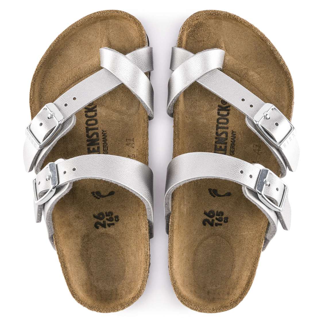 Birkenstock Mayari Birko-Flor Girls Sandals Silver | ihrfvb1E7rp