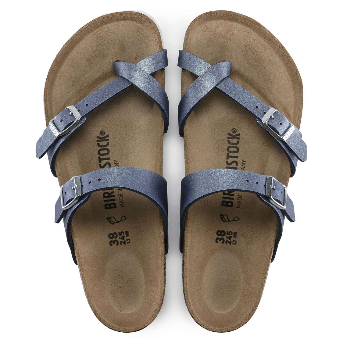 Birkenstock Mayari Birko-Flor Multi Strap Sandals AZURE Blue | 2dMH49mEGLS