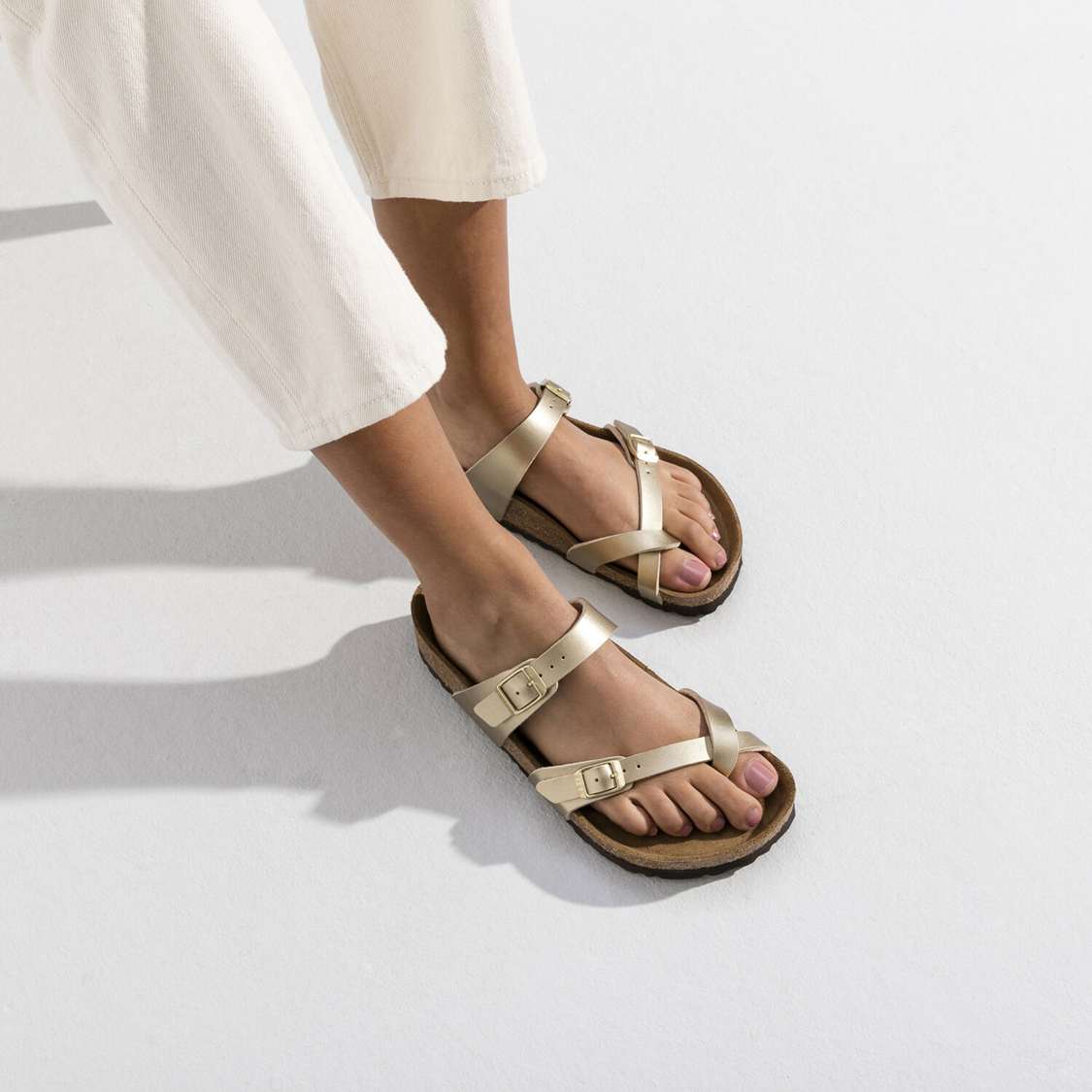 Birkenstock Mayari Birko-Flor Multi Strap Sandals Gold | TYlfwMaoAye