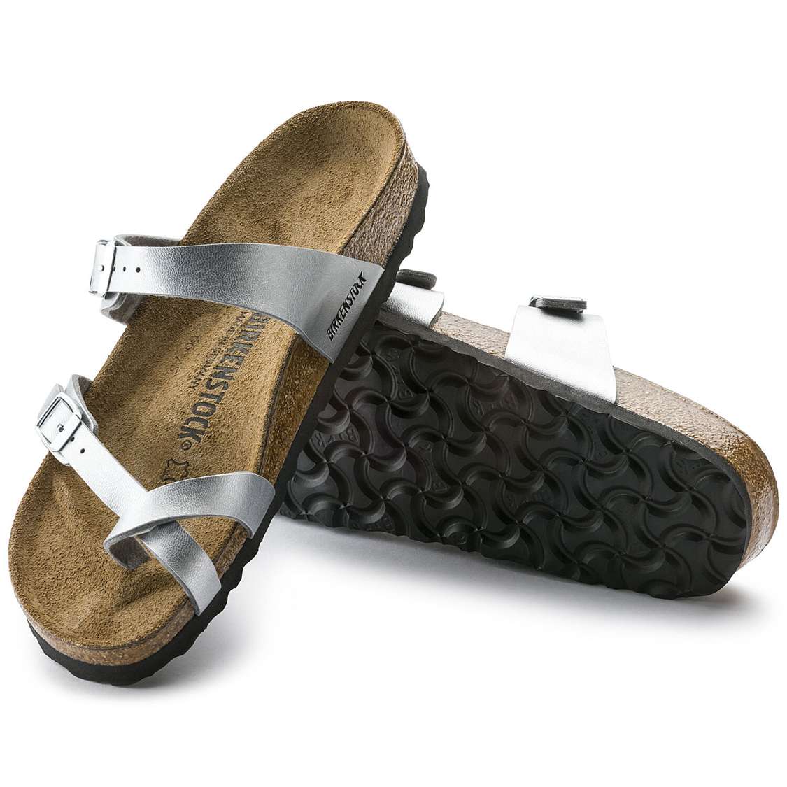 Birkenstock Mayari Birko-Flor Multi Strap Sandals Silver | dzCf3v9sPNq