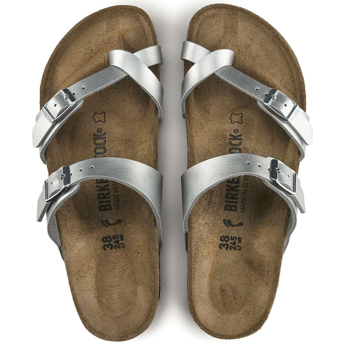 Birkenstock Mayari Birko-Flor Multi Strap Sandals Silver | dzCf3v9sPNq