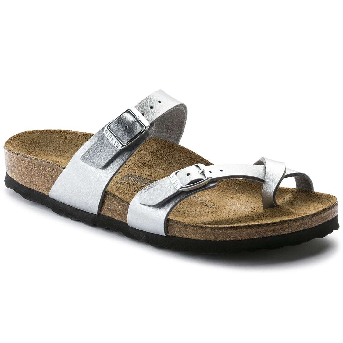 Birkenstock Mayari Birko-Flor Multi Strap Sandals Silver | dzCf3v9sPNq