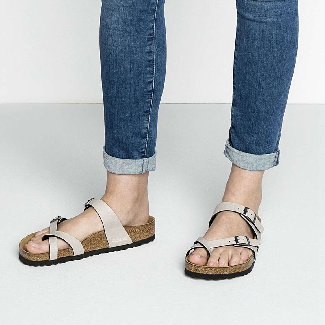 Birkenstock Mayari Birko-Flor Multi Strap Sandals Grey | epAupnq55XW