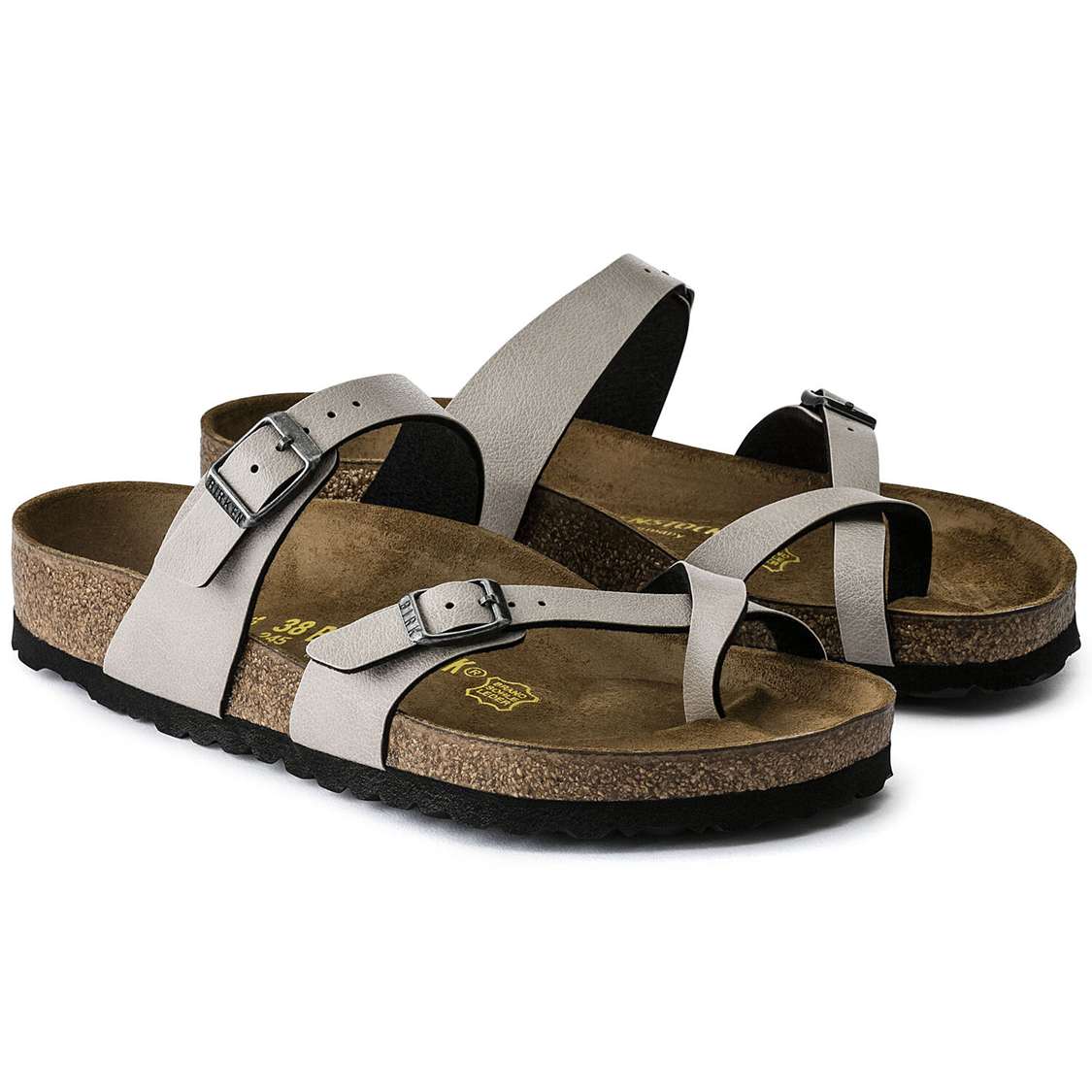 Birkenstock Mayari Birko-Flor Multi Strap Sandals Grey | epAupnq55XW