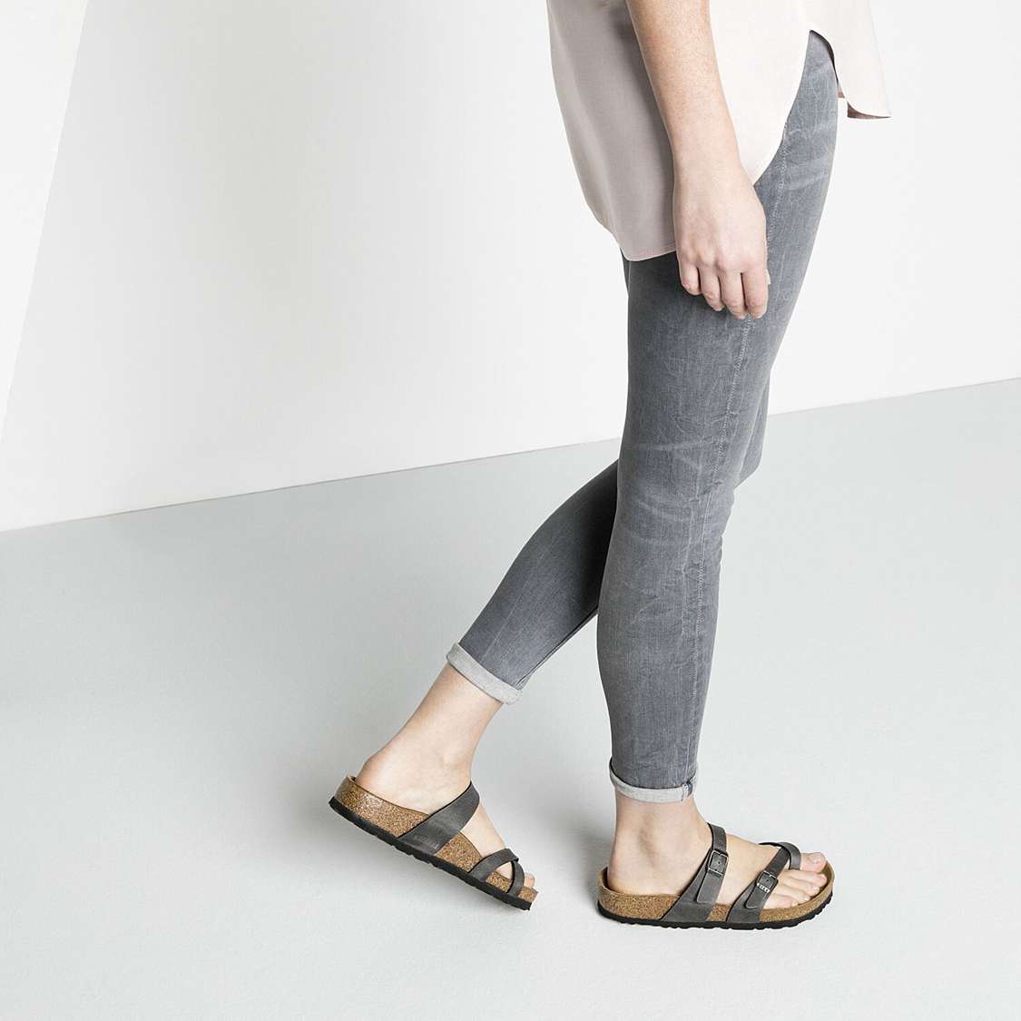 Birkenstock Mayari Birko-Flor Multi Strap Sandals Dark Grey | kA5lDRAWabR