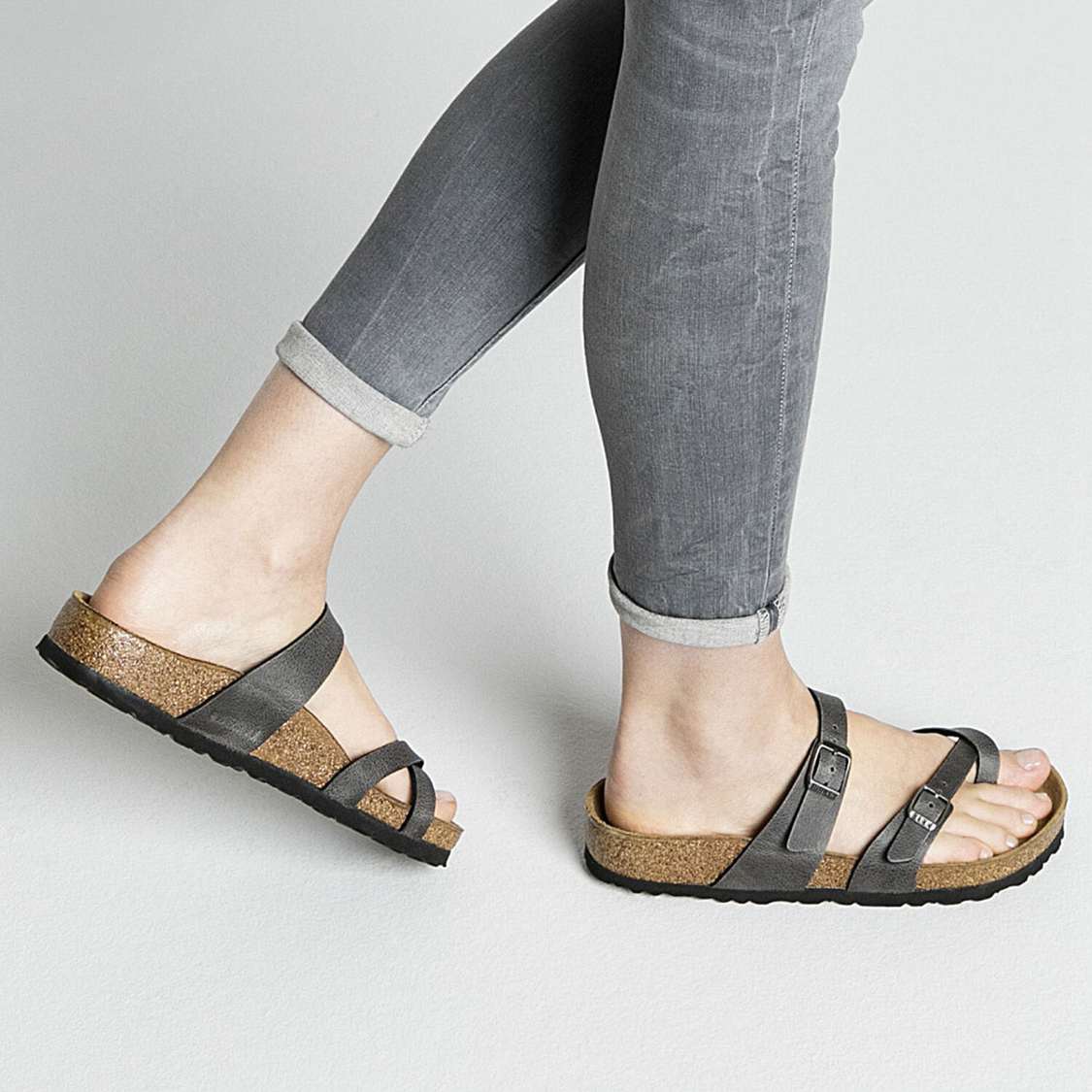 Birkenstock Mayari Birko-Flor Multi Strap Sandals Dark Grey | kA5lDRAWabR