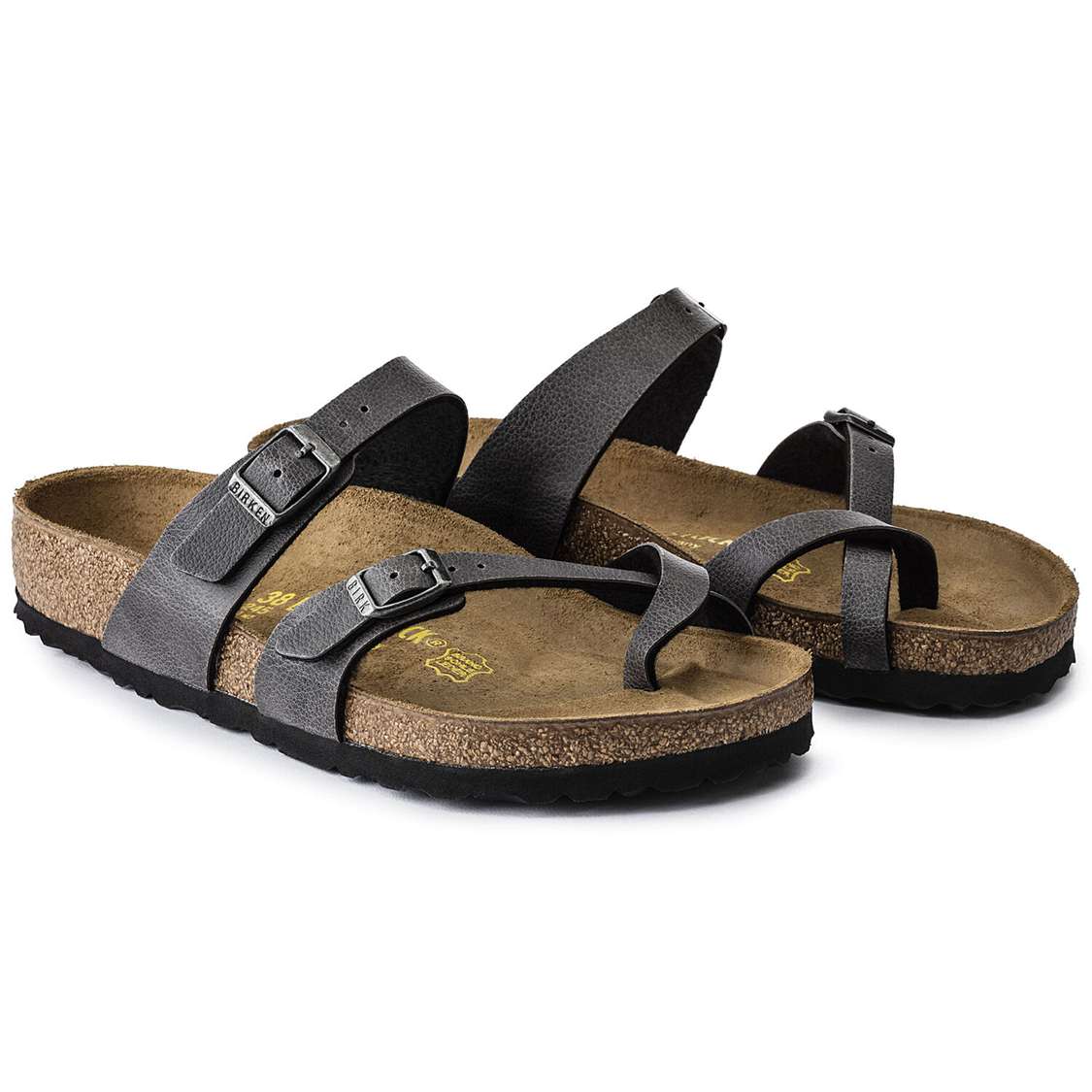 Birkenstock Mayari Birko-Flor Multi Strap Sandals Dark Grey | kA5lDRAWabR