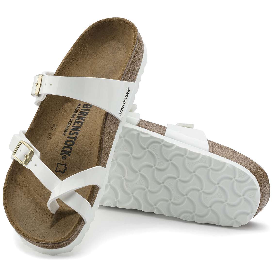 Birkenstock Mayari Birko-Flor Patent Multi Strap Sandals White | otx4cVDRe8z