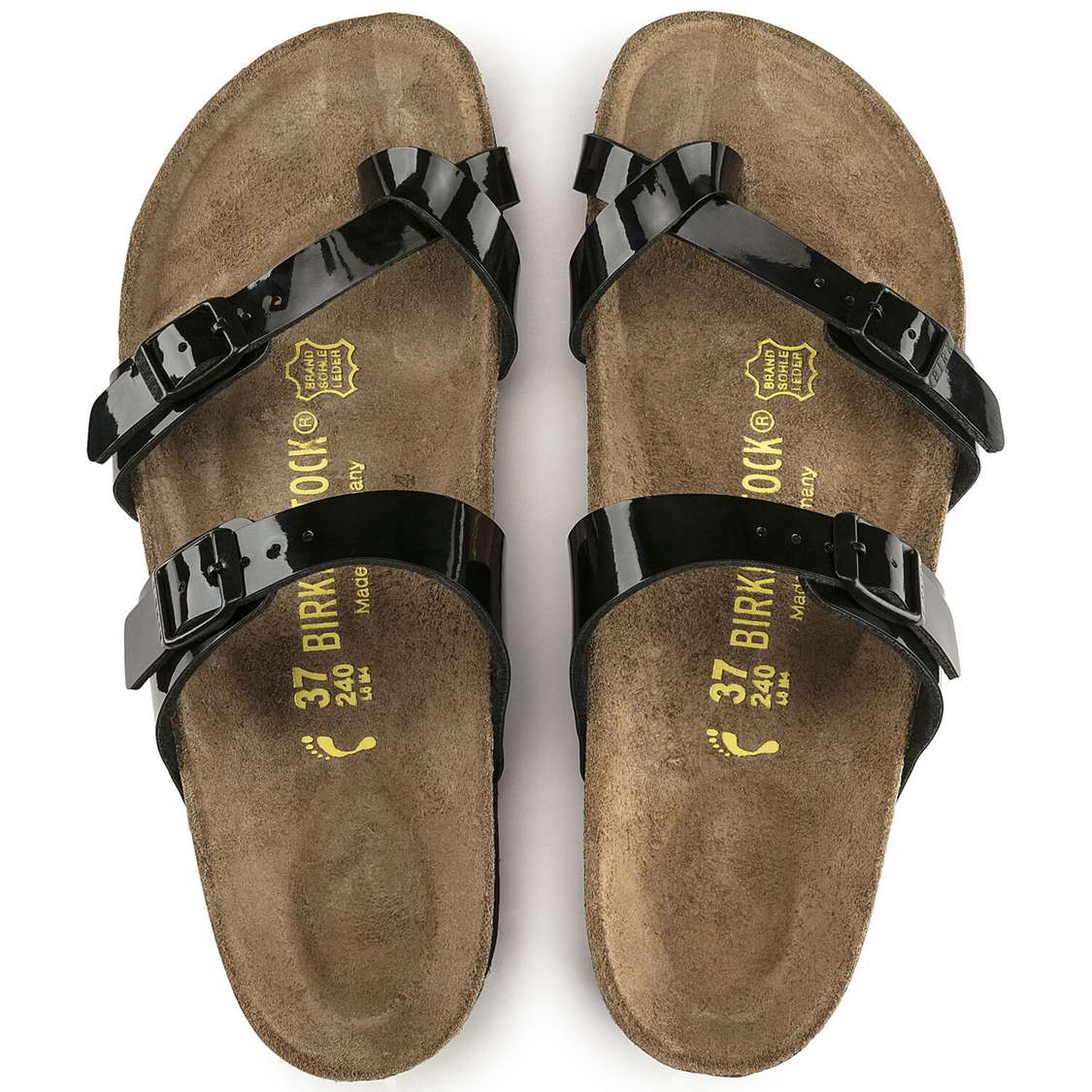 Birkenstock Mayari Birko-Flor Patent Multi Strap Sandals Black | vTeiSFGMreS