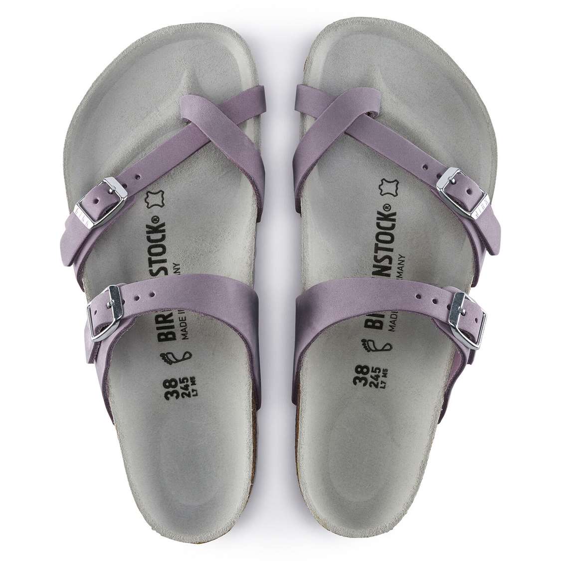 Birkenstock Mayari Nubuck Leather Thong Purple | CQgRbXERbtO