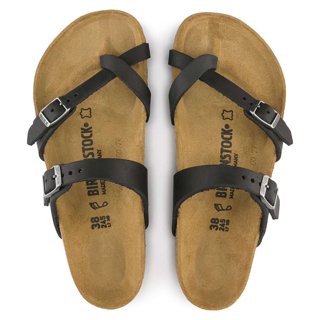 Birkenstock Mayari Oiled Leather Multi Strap Sandals Black | PnYkzxeZYxT