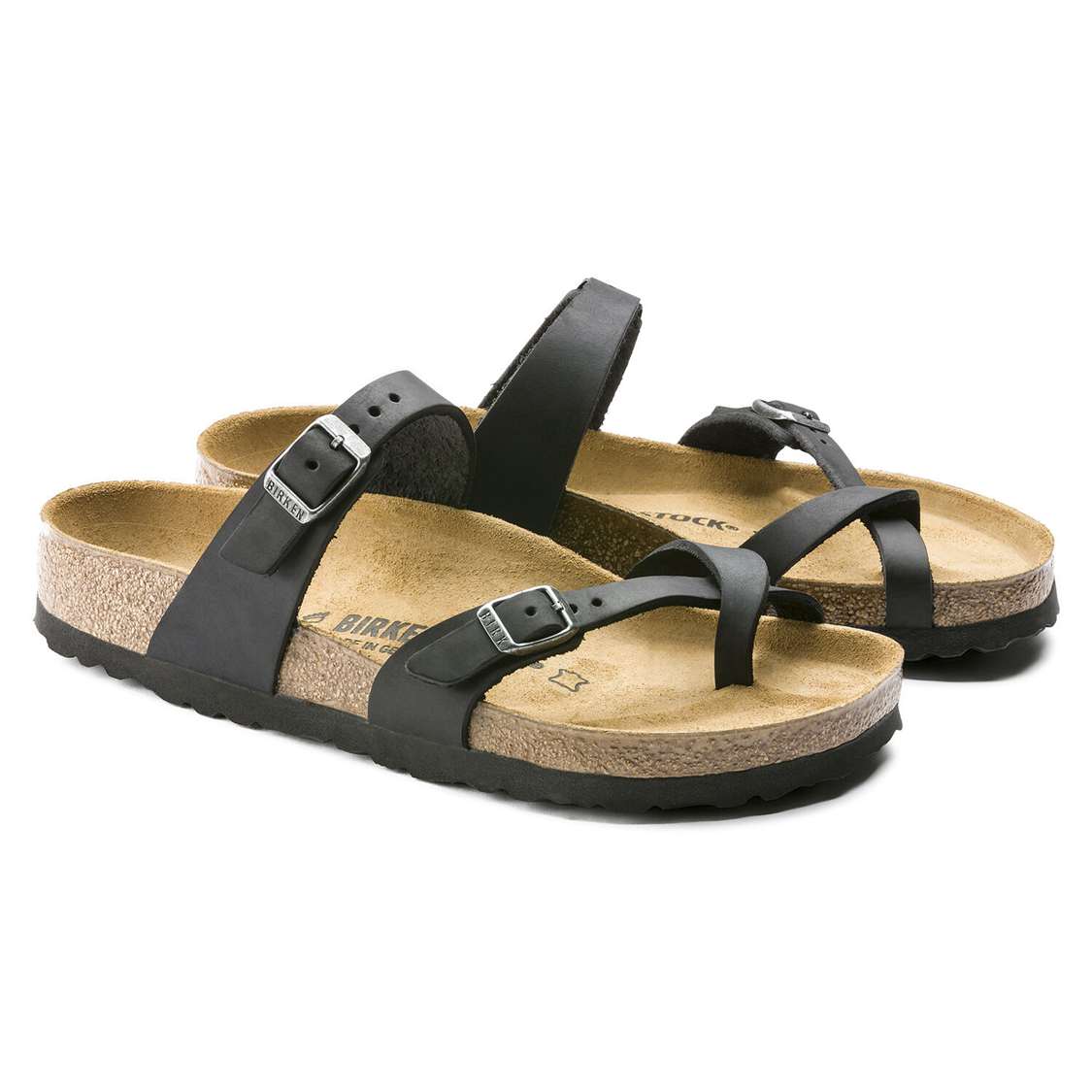 Birkenstock Mayari Oiled Leather Multi Strap Sandals Black | PnYkzxeZYxT