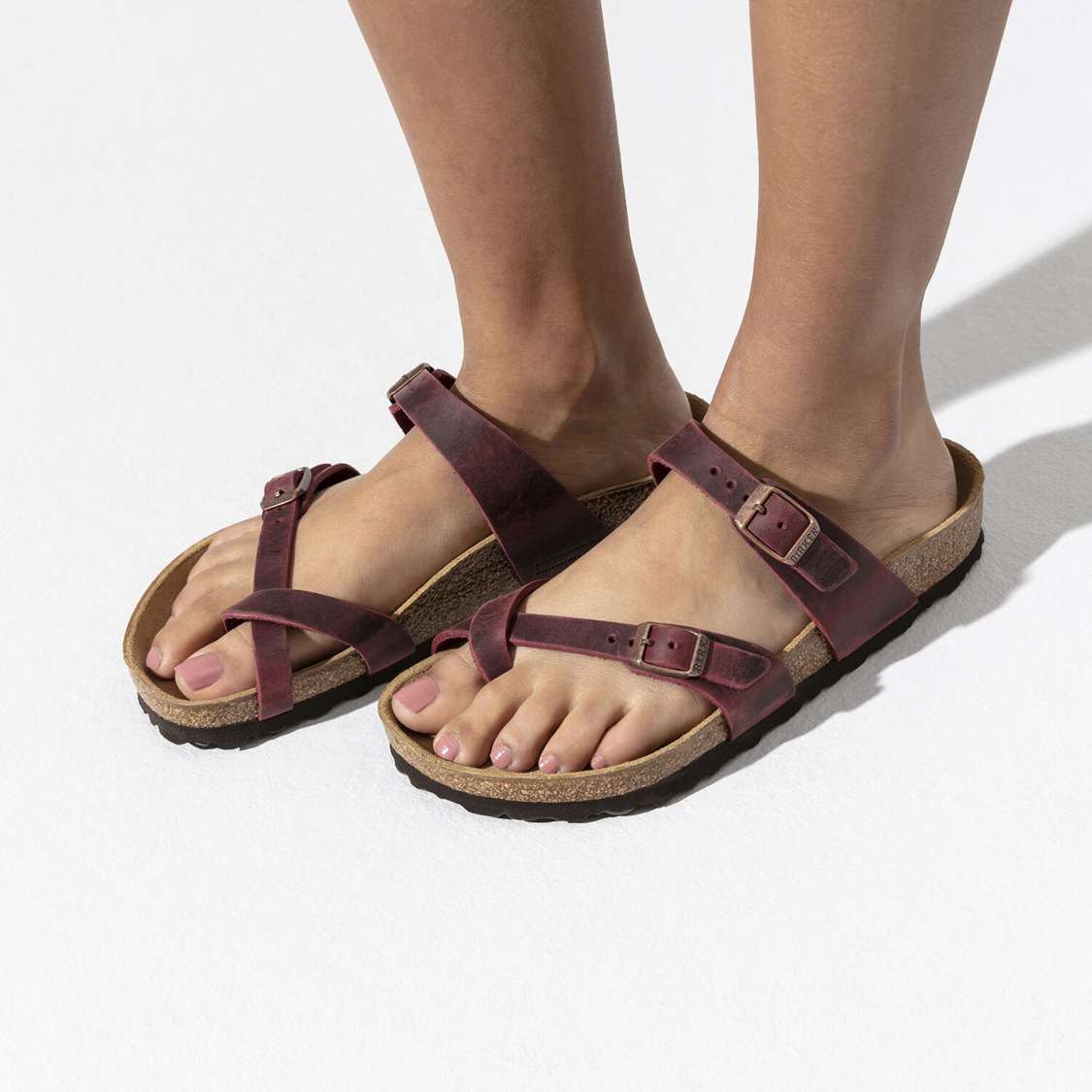 Birkenstock Mayari Oiled Leather Multi Strap Sandals Red | icQVRdiPl7q