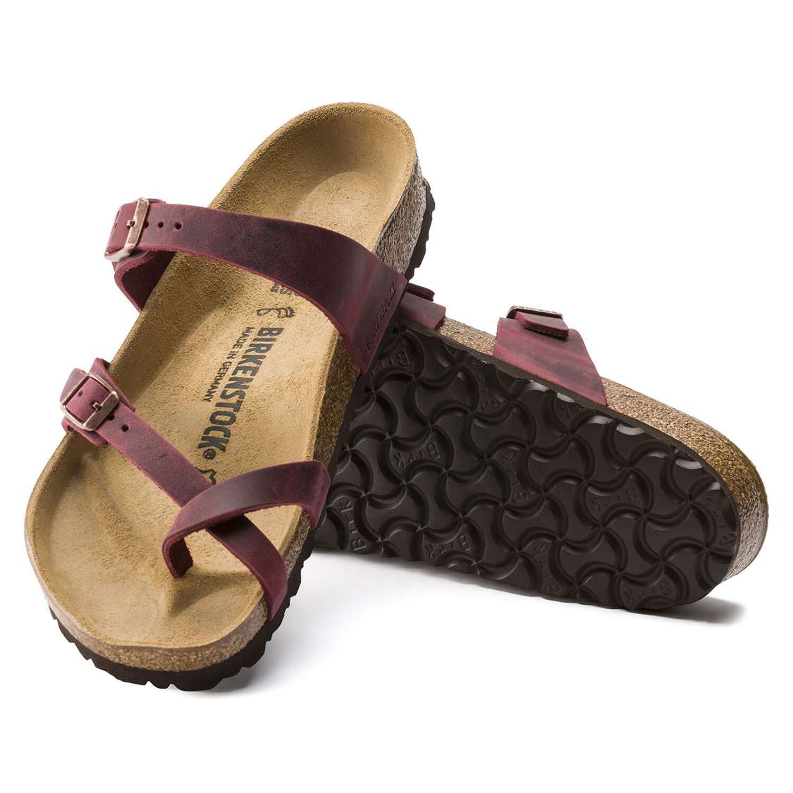 Birkenstock Mayari Oiled Leather Multi Strap Sandals Red | icQVRdiPl7q