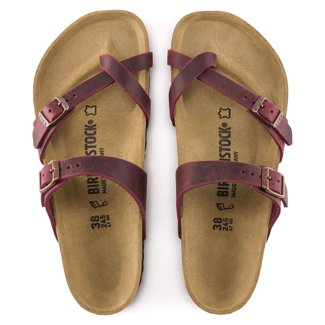 Birkenstock Mayari Oiled Leather Multi Strap Sandals Red | icQVRdiPl7q