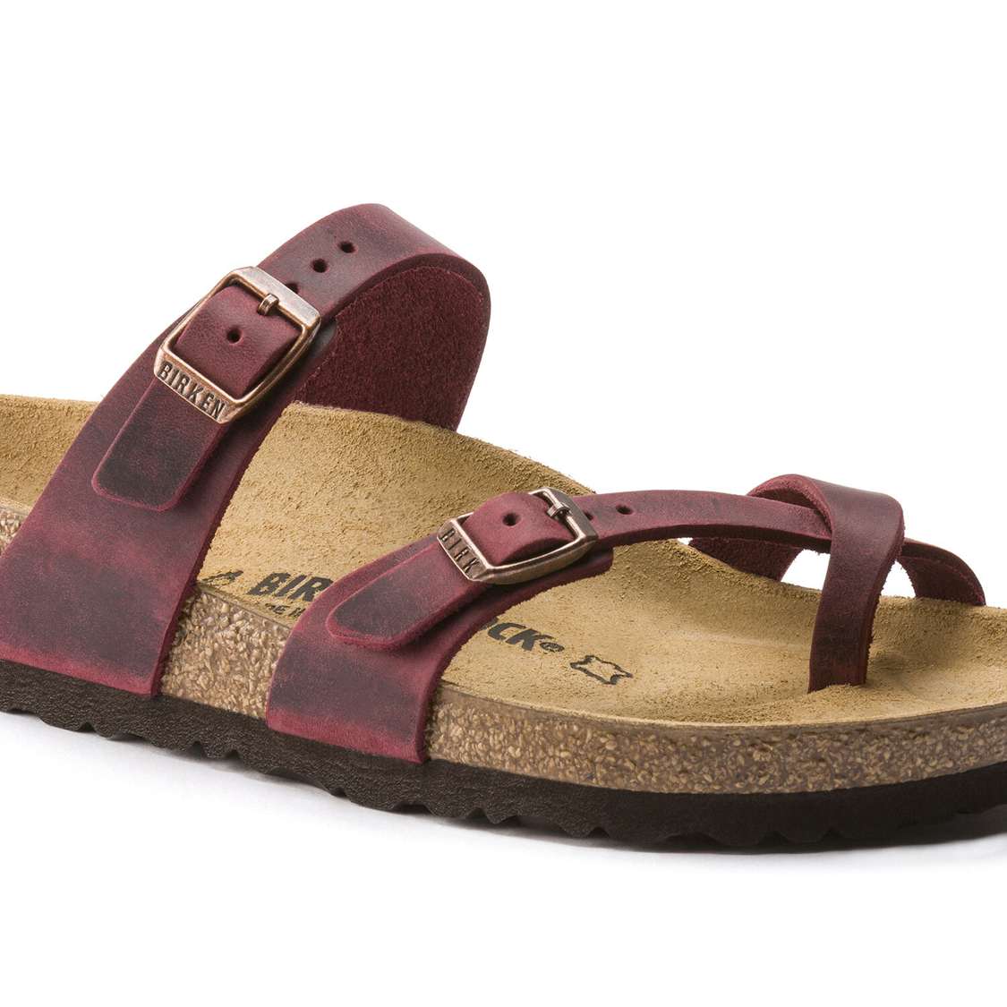 Birkenstock Mayari Oiled Leather Multi Strap Sandals Red | icQVRdiPl7q