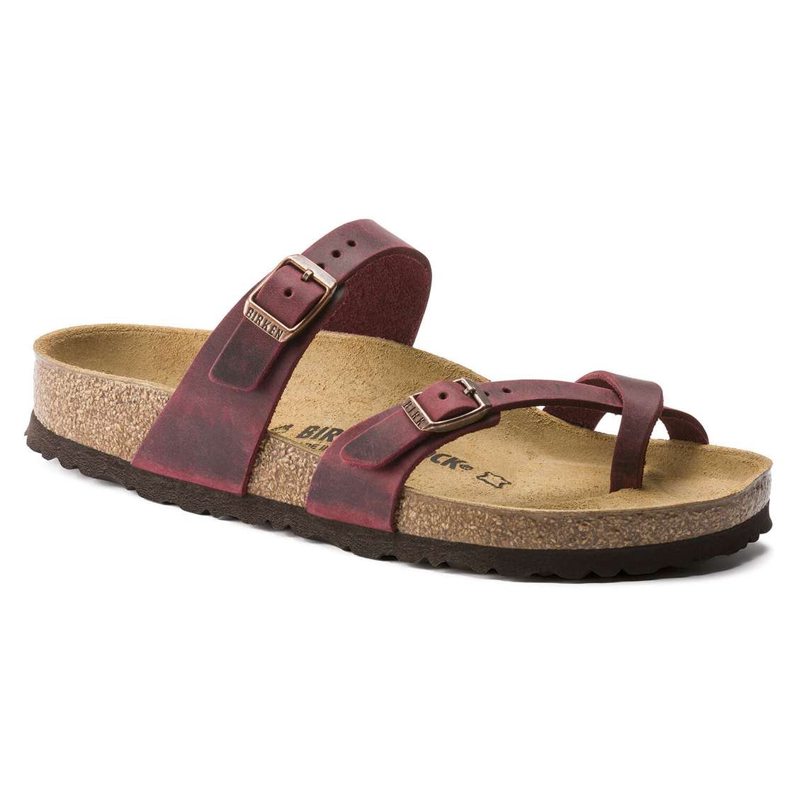 Birkenstock Mayari Oiled Leather Multi Strap Sandals Red | icQVRdiPl7q