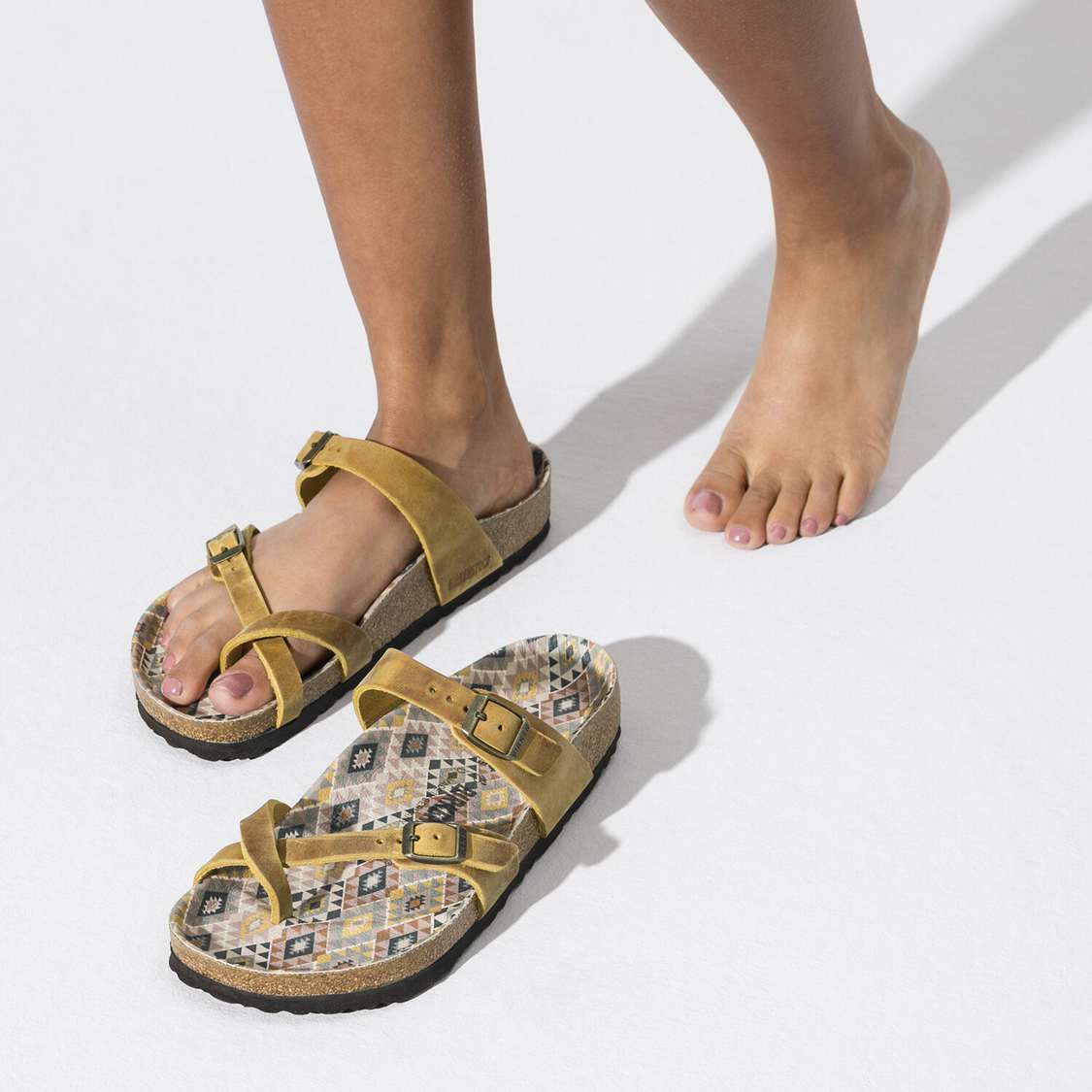 Birkenstock Mayari Oiled Leather Multi Strap Sandals Yellow | ik6kAwzUgCl