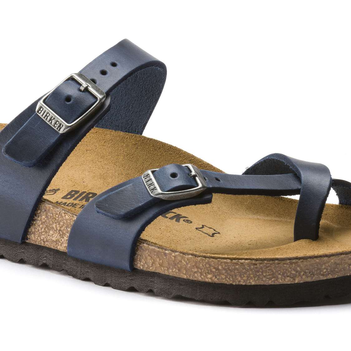 Birkenstock Mayari Oiled Leather Multi Strap Sandals Blue | phNPxQUbCoi