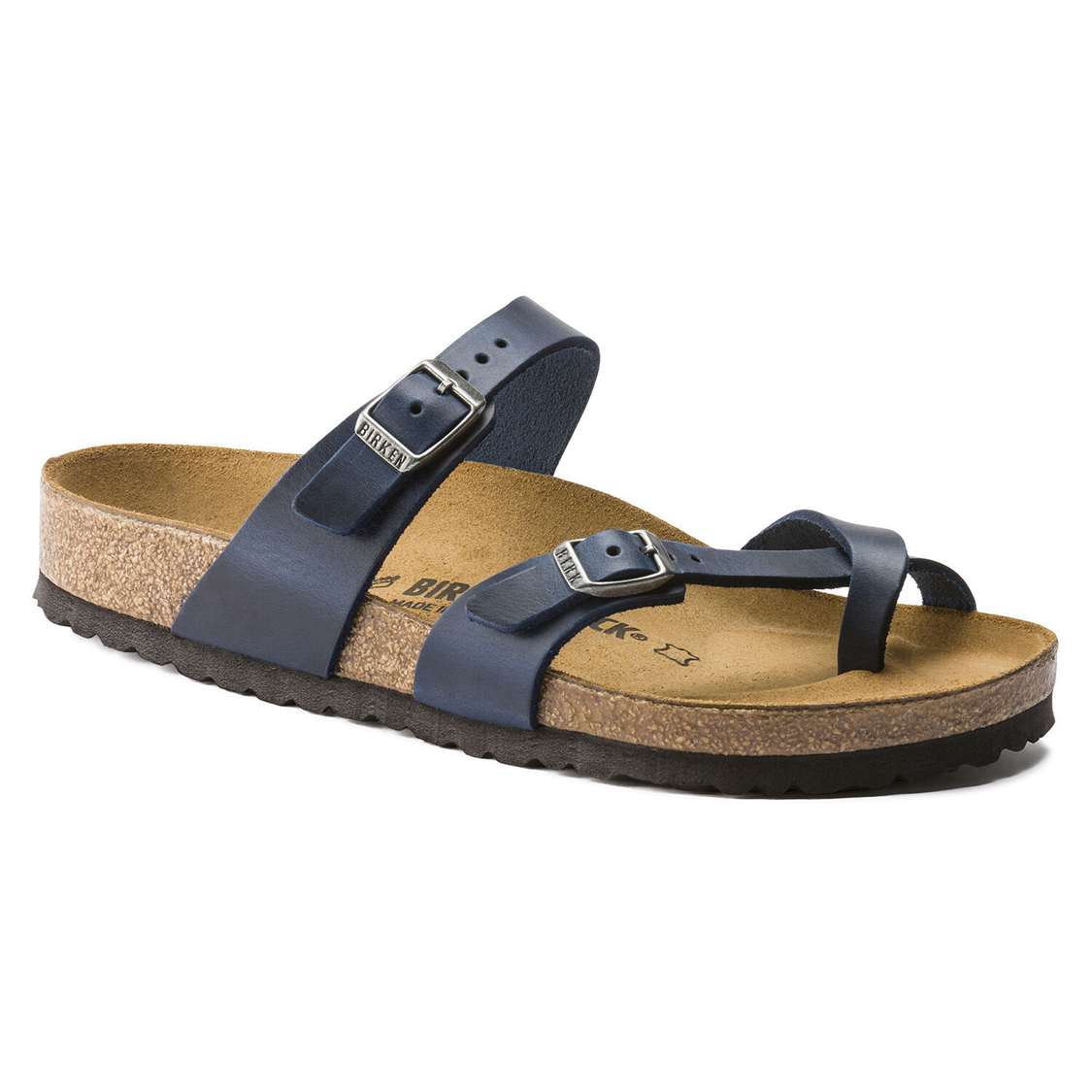 Birkenstock Mayari Oiled Leather Multi Strap Sandals Blue | phNPxQUbCoi