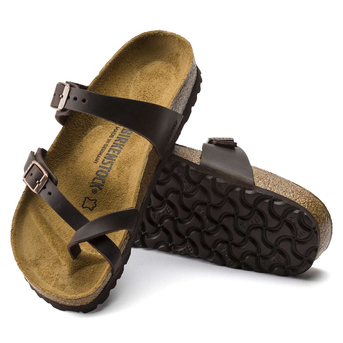 Birkenstock Mayari Oiled Leather Two Strap Sandals Brown | LnpeEyFvXd8