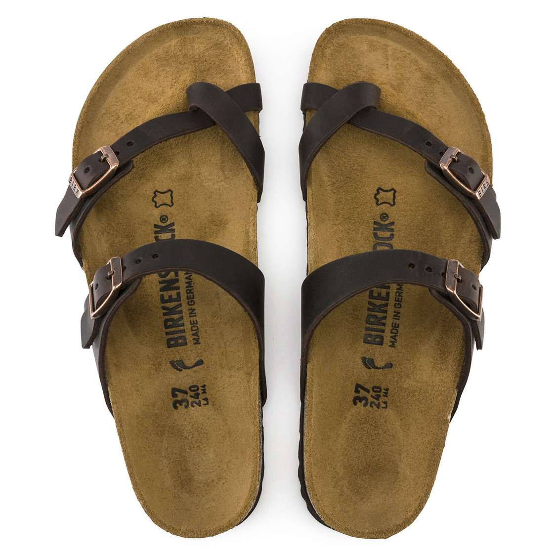 Birkenstock Mayari Oiled Leather Two Strap Sandals Brown | LnpeEyFvXd8