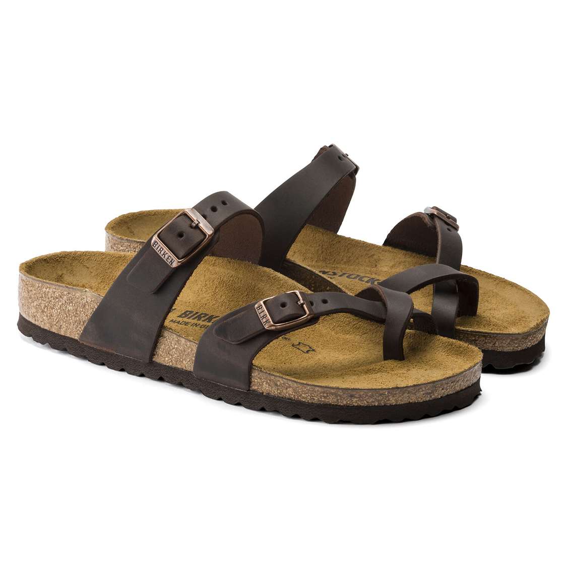 Birkenstock Mayari Oiled Leather Two Strap Sandals Brown | LnpeEyFvXd8