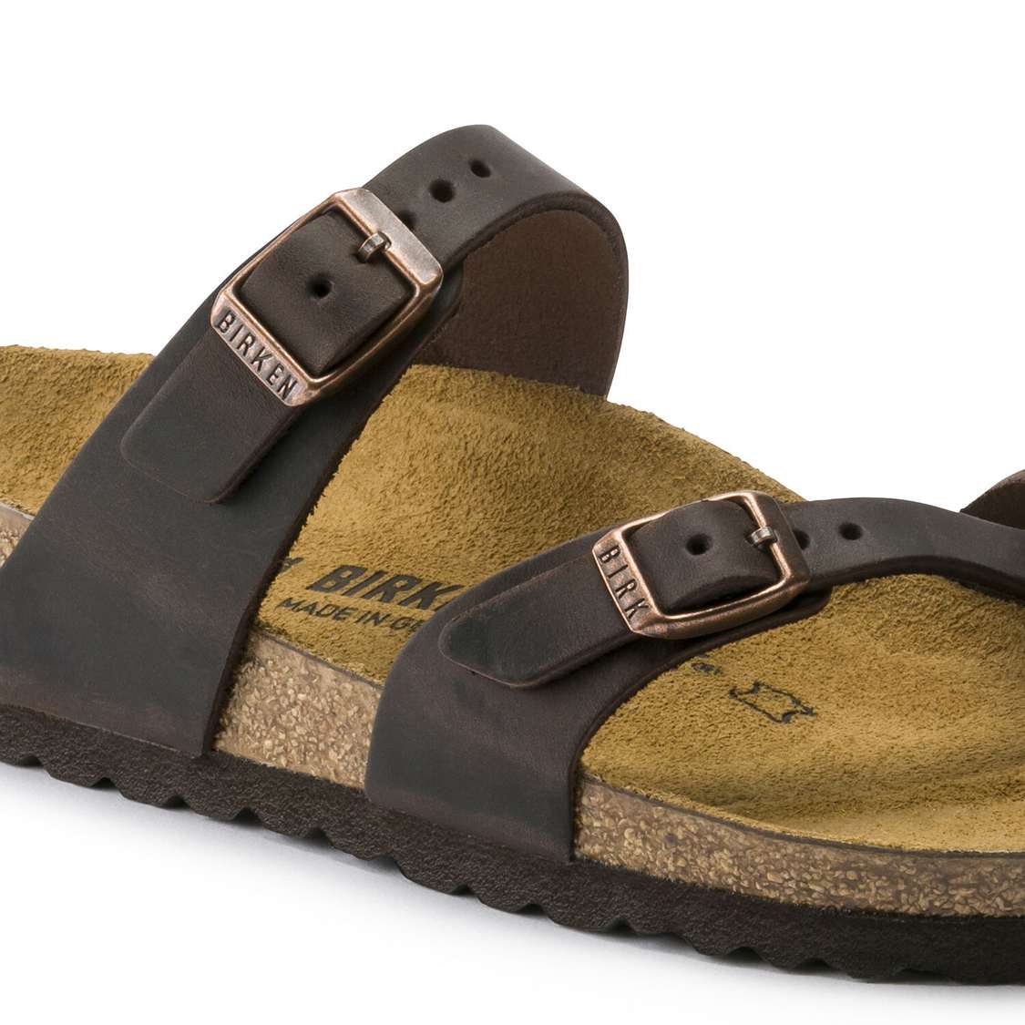 Birkenstock Mayari Oiled Leather Two Strap Sandals Brown | LnpeEyFvXd8