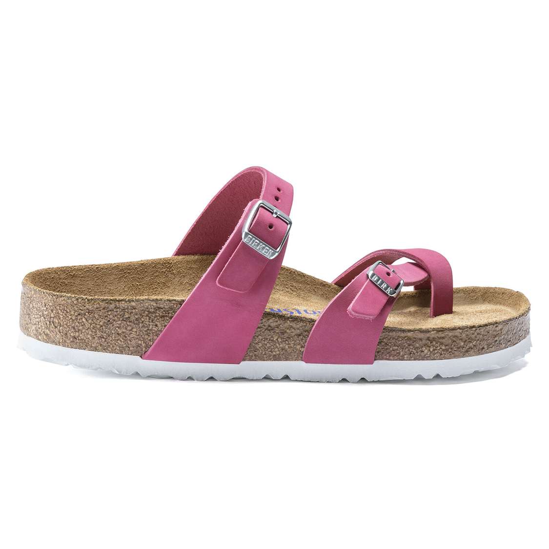 Birkenstock Mayari Soft Footbed Nubuck Leather Two Strap Sandals Fuchsia | 6Y45hZBytFs