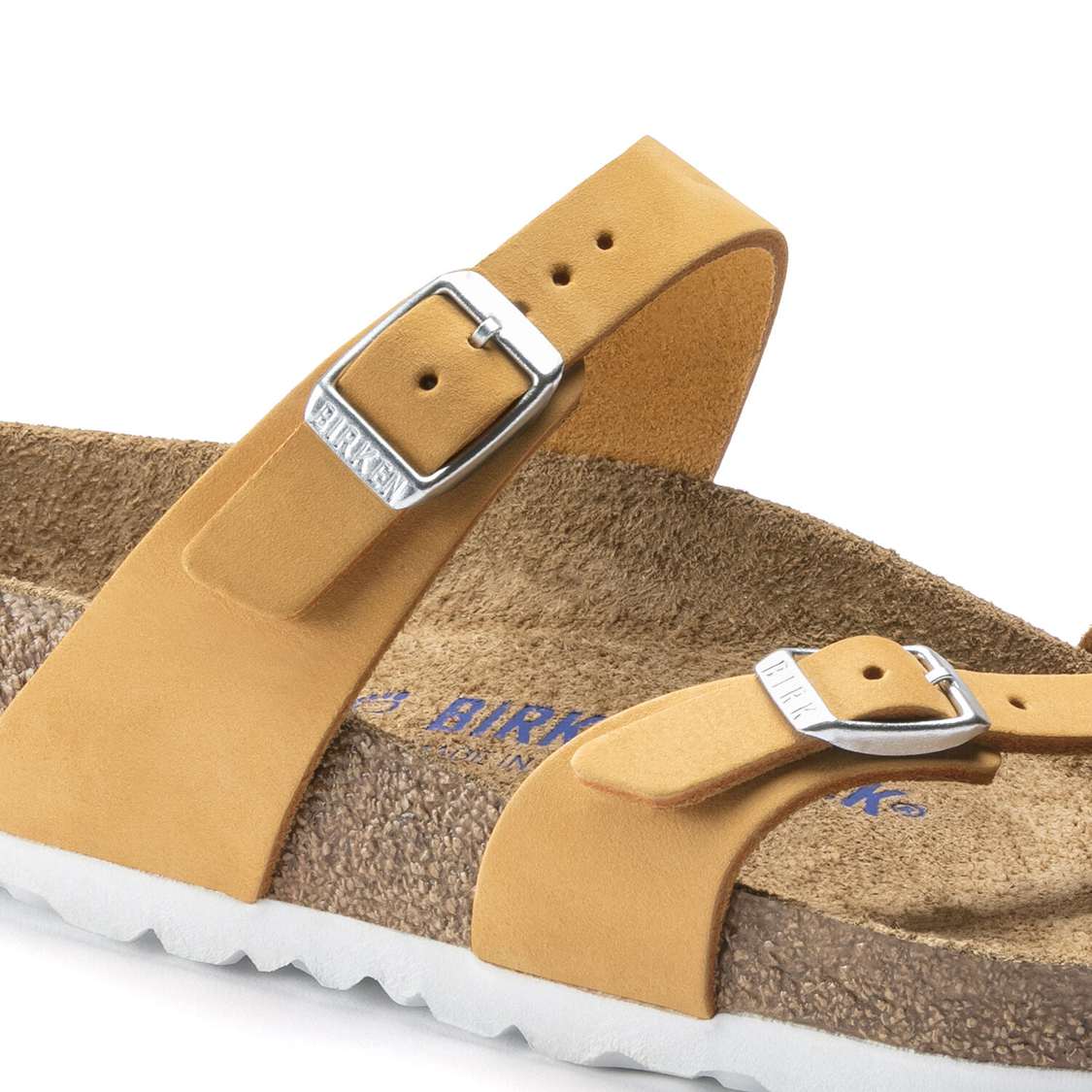 Birkenstock Mayari Soft Footbed Nubuck Leather Two Strap Sandals Apricot | tL8OegAR5ql