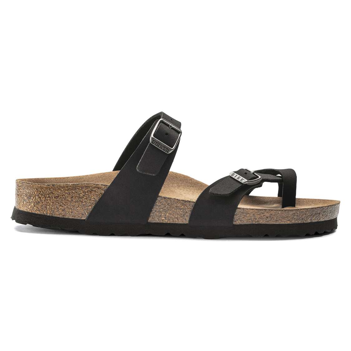 Birkenstock Mayari Vegan Birkibuc Multi Strap Sandals Black | 1A4IeuSUDyW