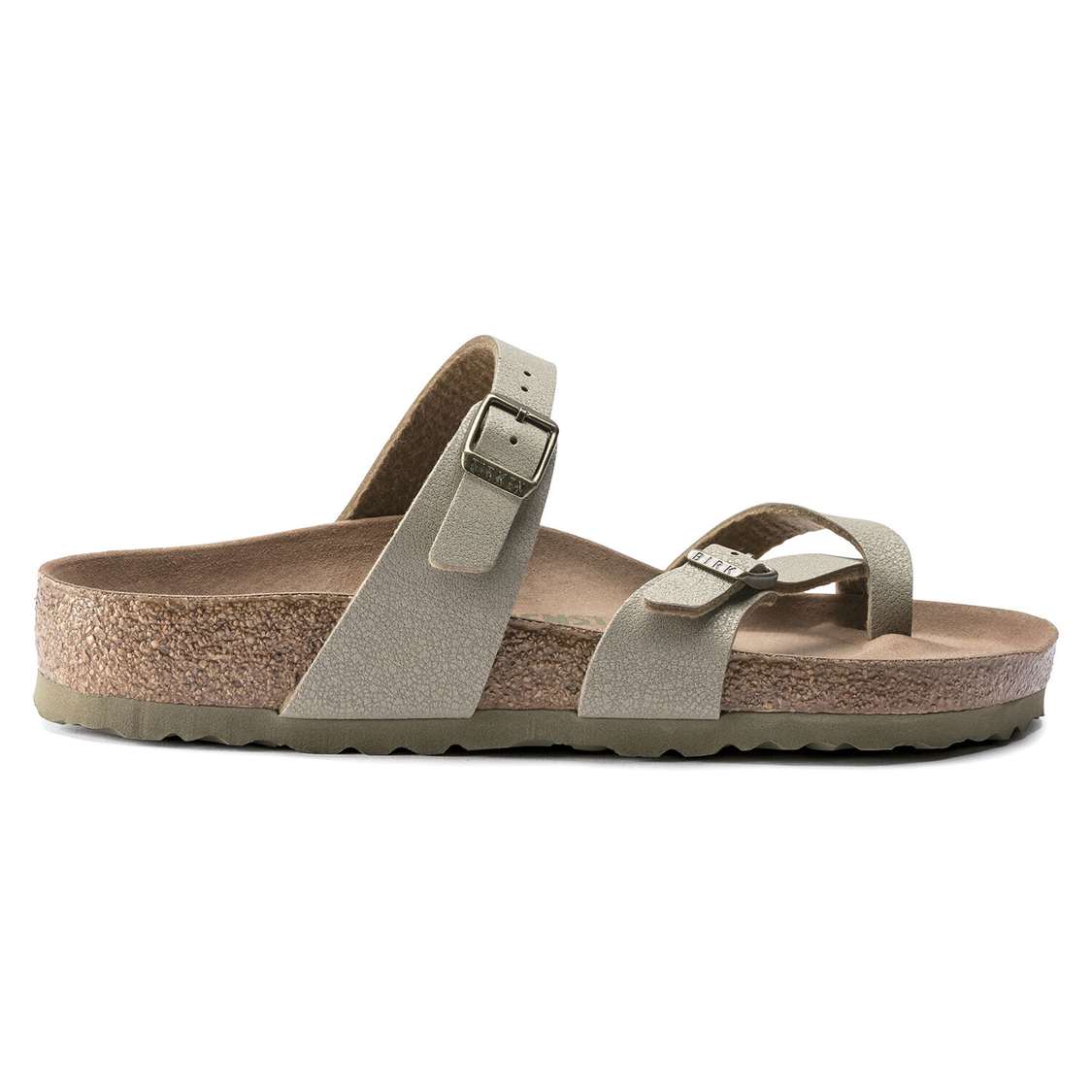 Birkenstock Mayari Vegan Birkibuc Multi Strap Sandals Khaki | ANiN1aNzvhG