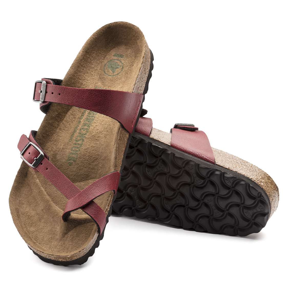 Birkenstock Mayari Vegan Birko-Flor Thong Burgundy | EJrivmcIpkh